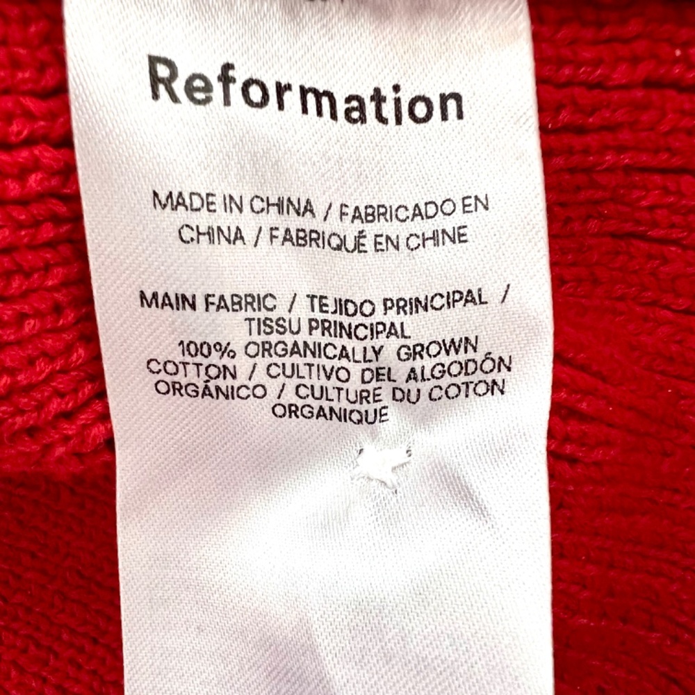REFORMATION Brooklyn Organic Cotton Polo Sweater in Sundried Tomato - S - Picture 7 of 13